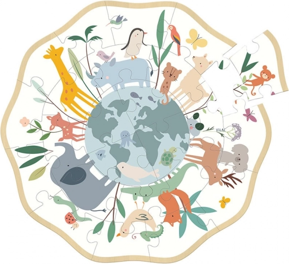 Okrągłe puzzle Świat zwierząt