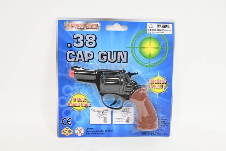 Metalowy pistolet na kapiszony w stylu rewolweru