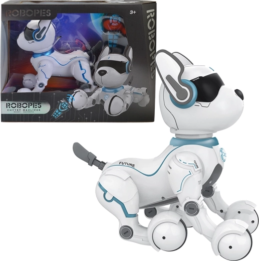 Interaktywny pies-robot z sterowaniem głosowym i pilotem