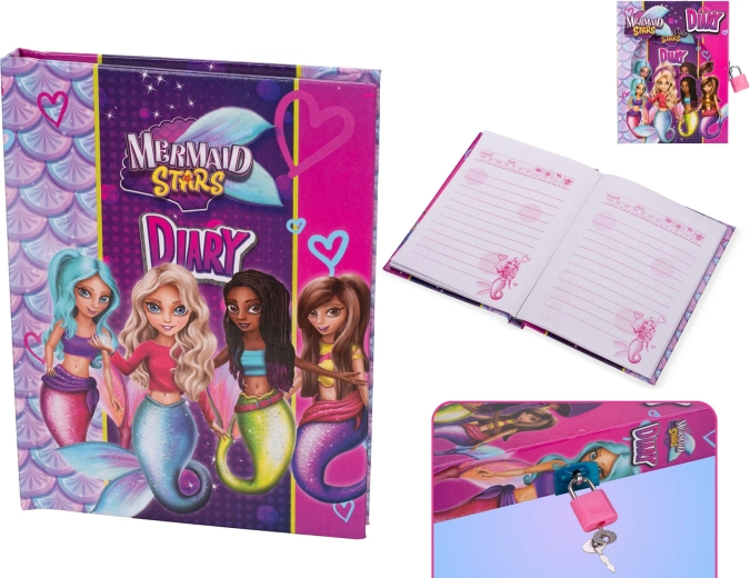 Tajny dziennik z syrenką w pudełku z zamkiem