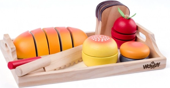 Drewniany zestaw do krojenia śniadania