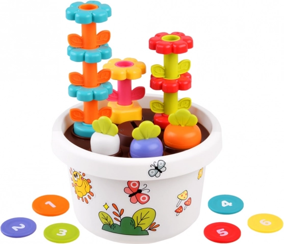 Hola Edukacyjna Doniczka 12m+ z Zabawka Sorter i Piramida