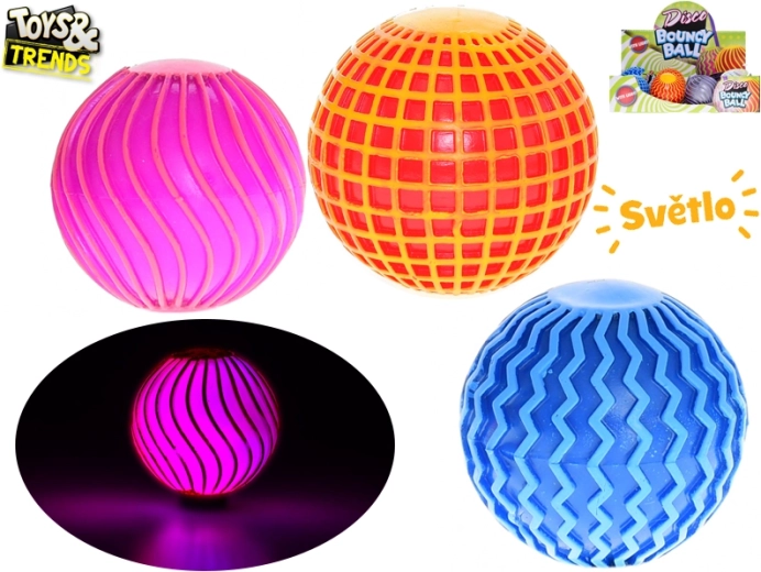 Toys&Trends świecąca piłeczka skacząca disco 6 cm