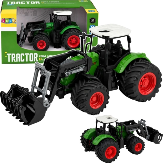 Traktor na farmę z ładowaczem czołowym 1:24, gumowe koła, zielony