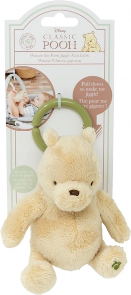 Pluszowy nakręcany Kubuś Puchatek z funkcją wibracji i kółkiem do zawieszenia