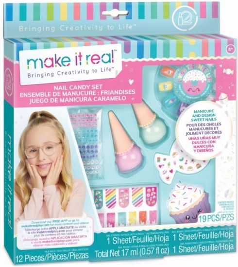 Kolorowy zestaw do paznokci z naklejkami Candy