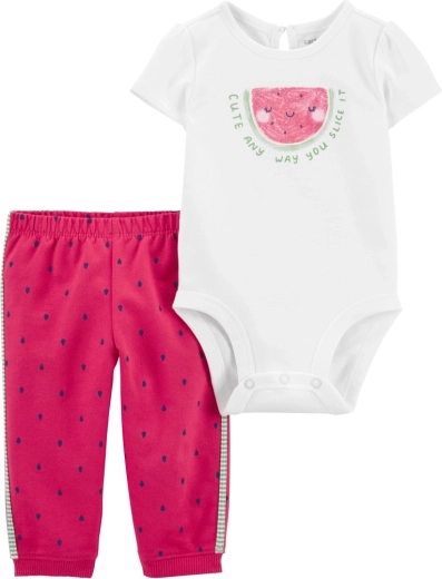 Carter's dziewczęcy zestaw body i spodenki dresowe Pink Watermelon
