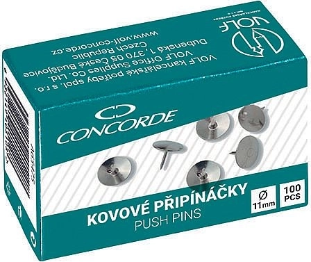 Metalowe pinezki CONCORDE, 100 szt., małe