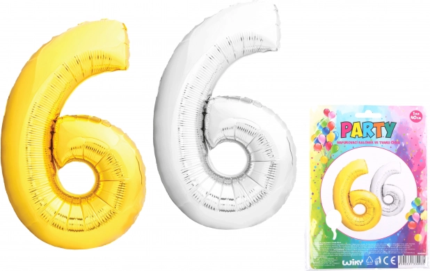 Nadmuchiwany balon w kształcie cyfry 6