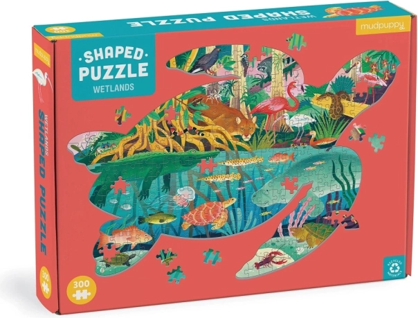 Puzzle w kształcie żółwia – mokradła, 300 elementów – Mudpuppy