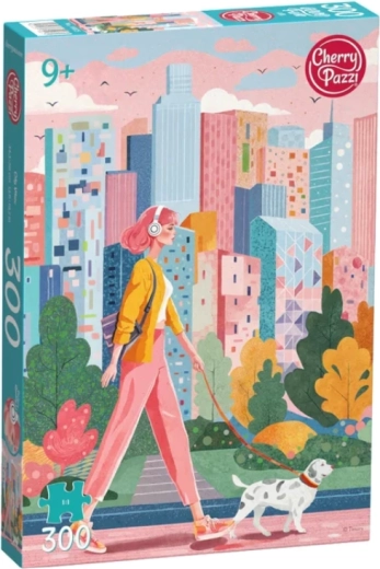 CHERRY PAZZI Puzzle Dziewczyna z pieskiem w mieście, 300 elementów