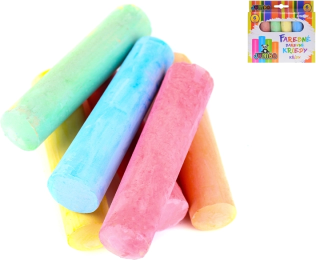 Kolorowe jumbo kredy dla dzieci 10 cm (zestaw 6 szt.)