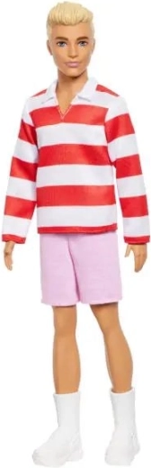 Barbie Ken model – czerwono‑białe paski