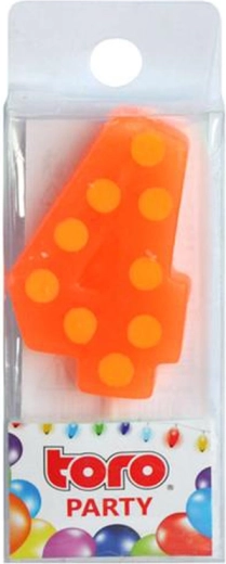 Świeczka urodzinowa na tort cyfra 4 TORO