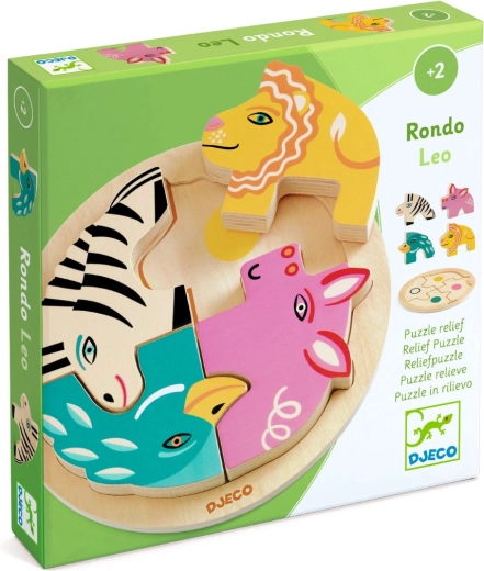 Drewniane układanki wkładane Rondo Leo od DJECO