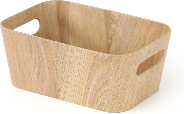 Kosz do przechowywania z papieru i tektury, kolor drewna 26 × 18 × 11 cm