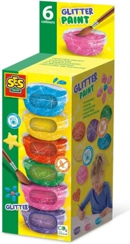 SES Creative brokatowe farby plakatowe 6 × 45 ml