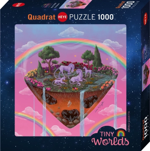 Heye kwadratowe puzzle Tiny Worlds: Jednorożce, 1000 elementów