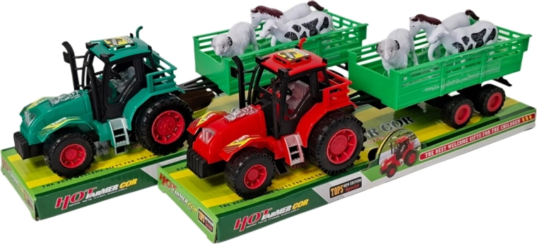 Interaktywny traktor z przyczepą i zwierzętami gospodarskimi SWEDE