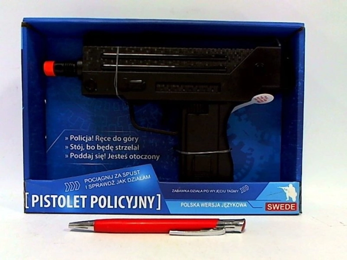 Pistolet dziecięcy z dźwiękami w języku polskim