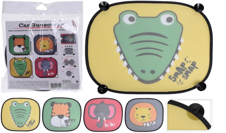 Osłony przeciwsłoneczne do auta ze zwierzątkami, zestaw 2 szt.