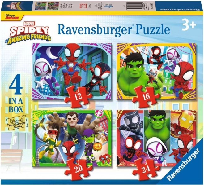 Puzzle RAVENSBURGER Spidey i jego niesamowici przyjaciele 4w1