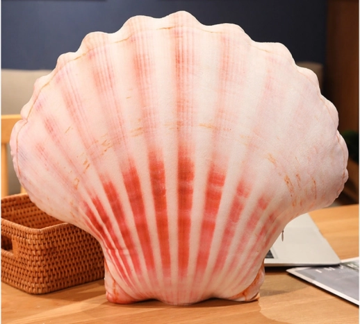 Pluszowa poduszka w kształcie muszli 50 x 40 cm