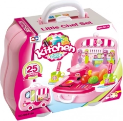Zestaw kuchenny w walizce w kształcie samochodzika dla małych kucharek
