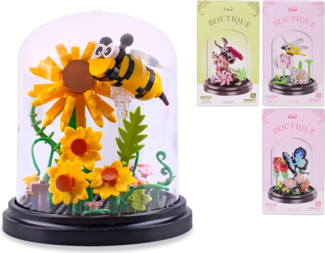 Klocki konstrukcyjne owady z kwiatem dla dzieci od 6 lat