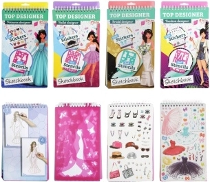 ToiToys szkicownik dla projektantów mody z naklejkami, assort - 1 sztuka