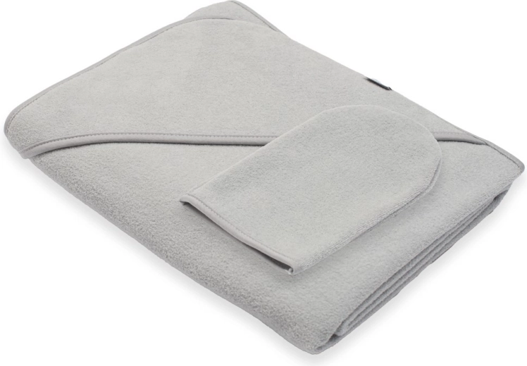 Dziecięcy ręcznik frotte z kapturem NEW BABY Basic 100 × 100 cm, szary