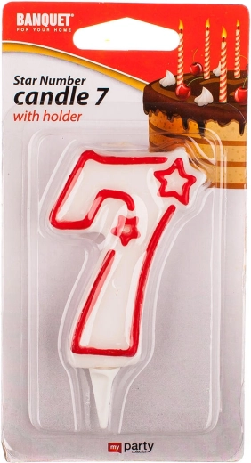 Świeczka urodzinowa cyfra 7 MY PARTY 7 × 4,5 cm