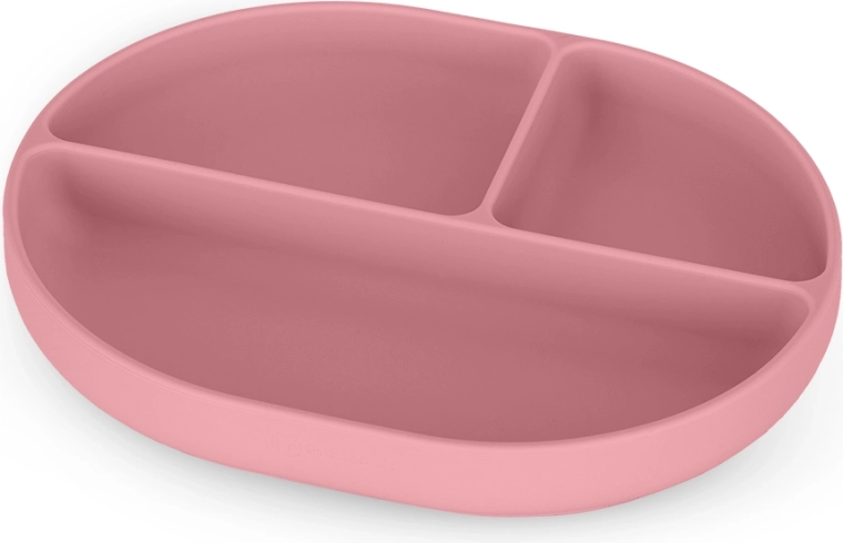 Petite&Mars silikonowy talerzyk z przegródkami z przyssawką take&match dusty rose 6m+
