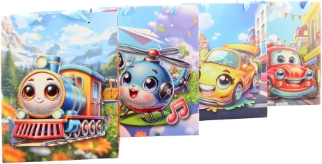 Torebka prezentowa z motywem wesołych środków transportu