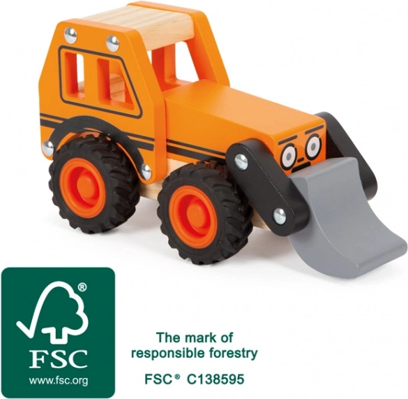 Drewniana koparka SMALL FOOT z ruchomą łyżką