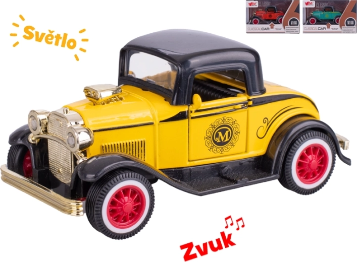 Metalowy model samochodu oldtimer 1:36 ze światłami i dźwiękami
