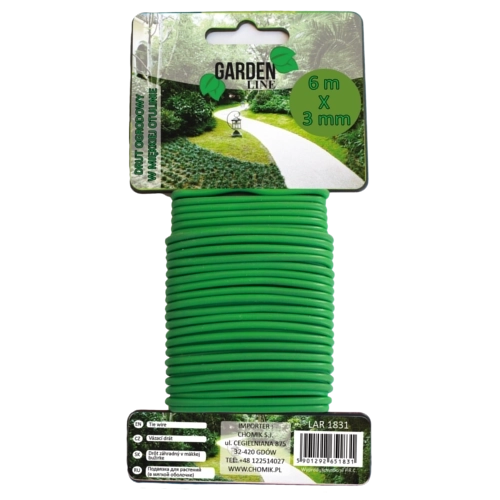 Ogrodowy drut do podwiązywania roślin 3 mm × 6 m, zielony