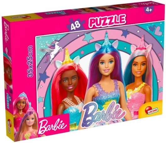 Puzzle Barbie 48 elementów Magiczny jednorożec