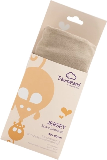 Träumeland jersey prześcieradło z gumką 40 × 90 cm taupe