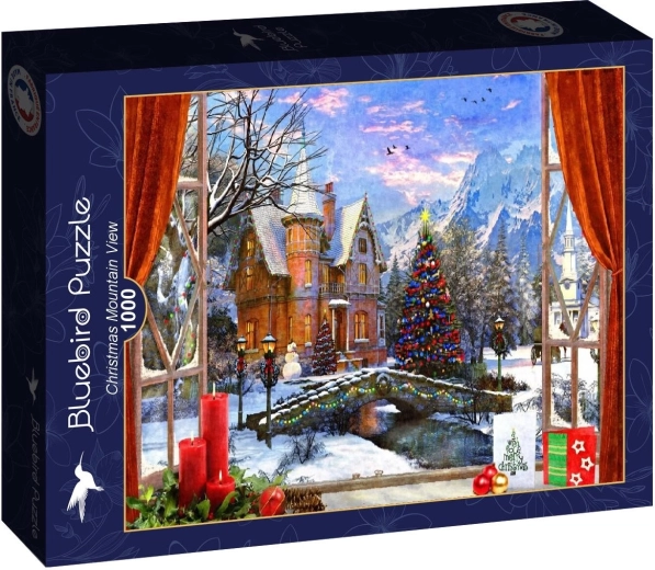 Puzzle Bluebird – świąteczny widok na góry, 1000 elementów