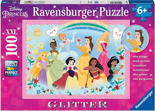 RAVENSBURGER błyszczące puzzle DISNEY księżniczki xxl 100 elementów