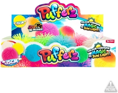 Piłka zmieniająca kolor 12 cm, kudłata gumowa