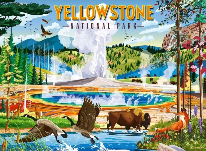 Puzzle Ravensburger Park Narodowy Yellowstone 500 elementów