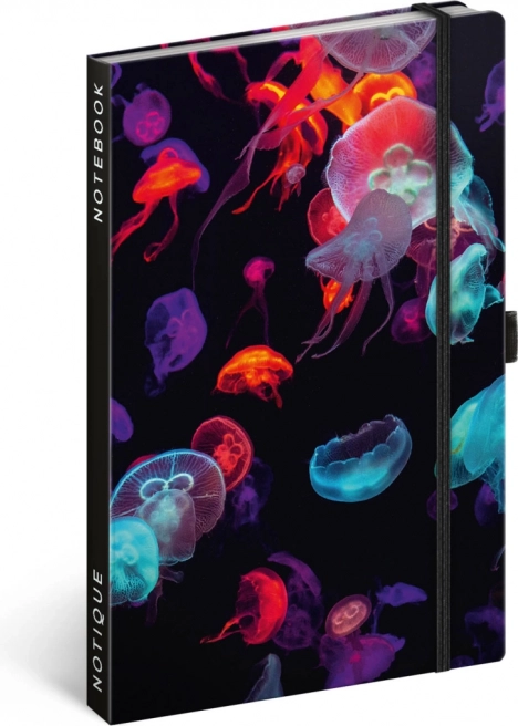 NOTIQUE notes w linie 13 × 21 cm z gumką i pętelką