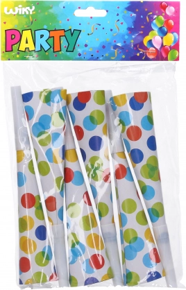 Imprezowe trąbki Kropki 20 cm