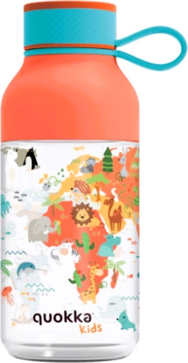 Dziecięca butelka z tritanu Quokka Kids Ice Maps z pętelką 430 ml