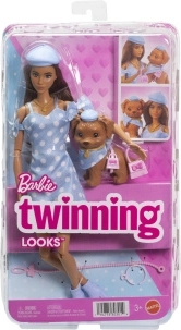 Barbie Twinning Looks lalka i piesek z akcesoriami