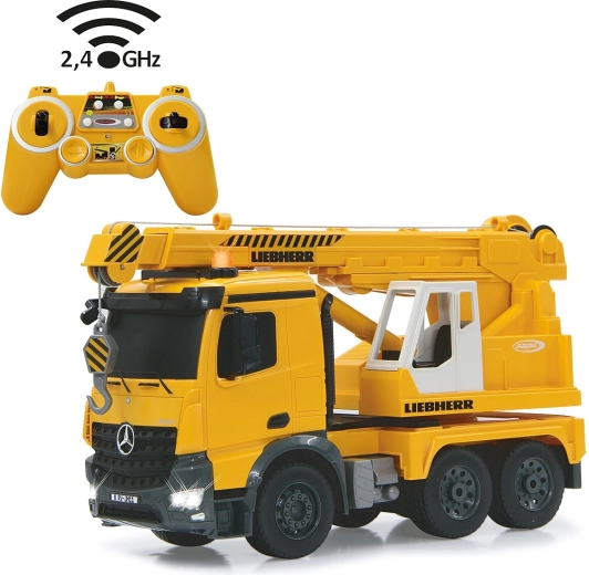 Jamara zdalnie sterowany ciężki dźwig samochodowy Mercedes-Benz Arocs Liebherr 1:20 2,4 GHz