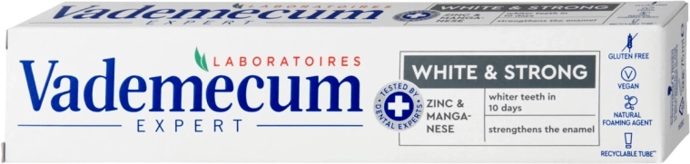 Vademecum Expert White & Strong wybielająca pasta do zębów 75 ml