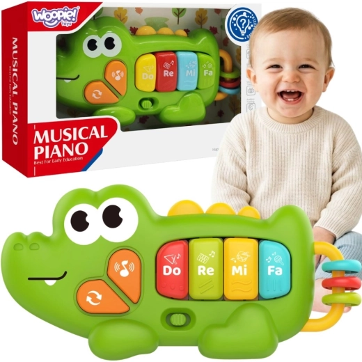 Woopie Baby interaktywne pianinko krokodyl z dźwiękami i światłem 18m+